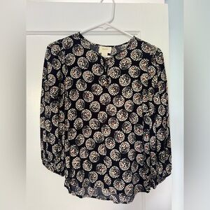 Vintage Maeve Navy Circular Scatter Dot Blouse